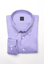 Purple Twill Pima Cotton Shirt - Button Down Collar