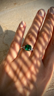Leyton Flanders Emerald Ring Sterling Silver