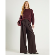 Brown Ultra High Waist Wide Leg Trousers