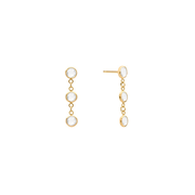 Personalized Classic 3 Birthstone Earrings in 14k Gold