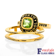 Ladies' 14k Gold Plated Freestyle Class Ring with Jacket