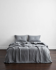 Charcoal 100% French Flax Linen Bedding Set