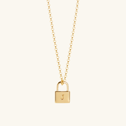 Padlock Necklace Gold