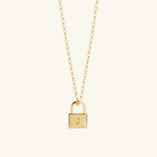 Padlock Necklace Gold