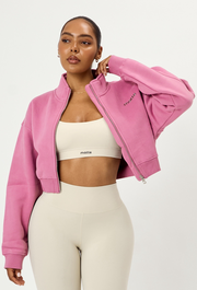 Matte Varsity Jacket - Pink Cloud