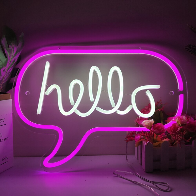 Hello Speech Bubble LED Neon Flex Sign