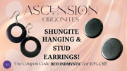 SHUNGITE EARRINGS! - EMF Protection - Hand Cut Genuine Natural Shungite Earring High Quality Black Lustrous Gemstone from Russia