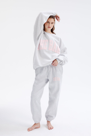 VARSITY SWEATPANTS LT HEATHER GREY/BLUSH