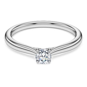 Eternity solitaire ring, Lab-grown diamonds 0.25 ct tw, Round shape, Sterling silver