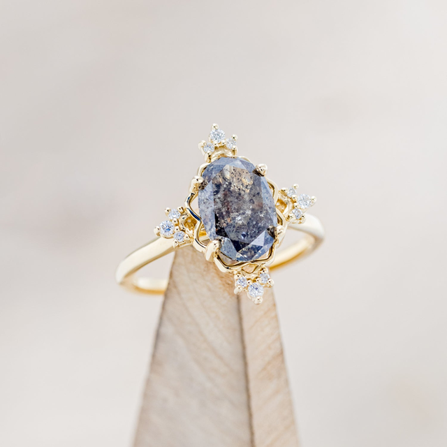 "TREVA" - ENGAGEMENT RING WITH DIAMOND ACCENTS - MOUNTING ONLY - SELECT YOUR OWN STONE