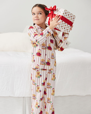 Kids Organic Cotton Chip the Christmas Cockapoo Dog Print Long Pyjama Set