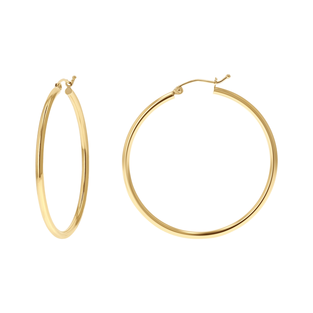 2mm Gold Tube Hoop Earrings