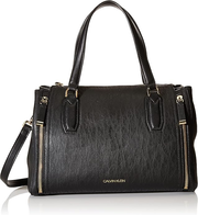 Calvin Klein Reyna Novelty Satchel, Caramel Combo, One Size