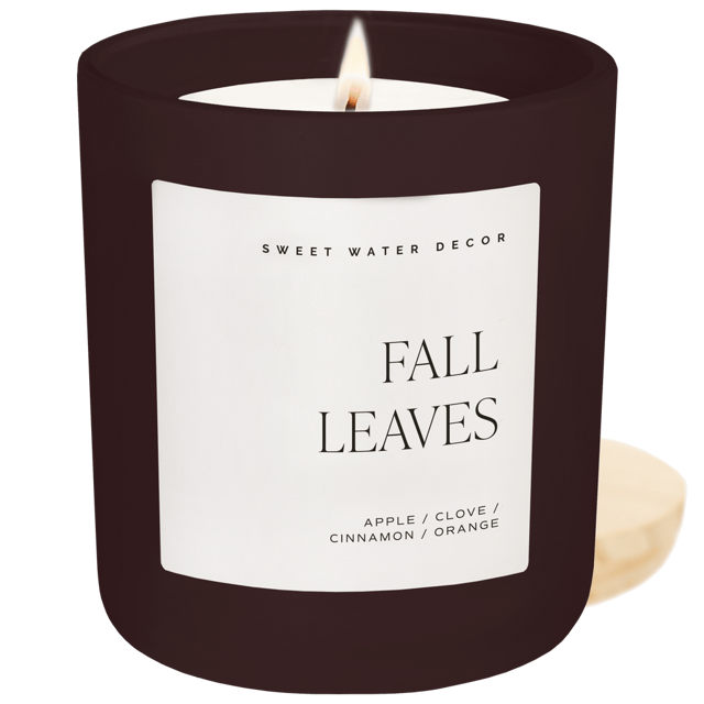 Fall Leaves Soy Candle - Brown Matte Jar - 15 oz