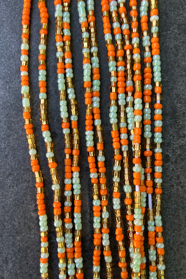 Coral Tie On Waist Beads