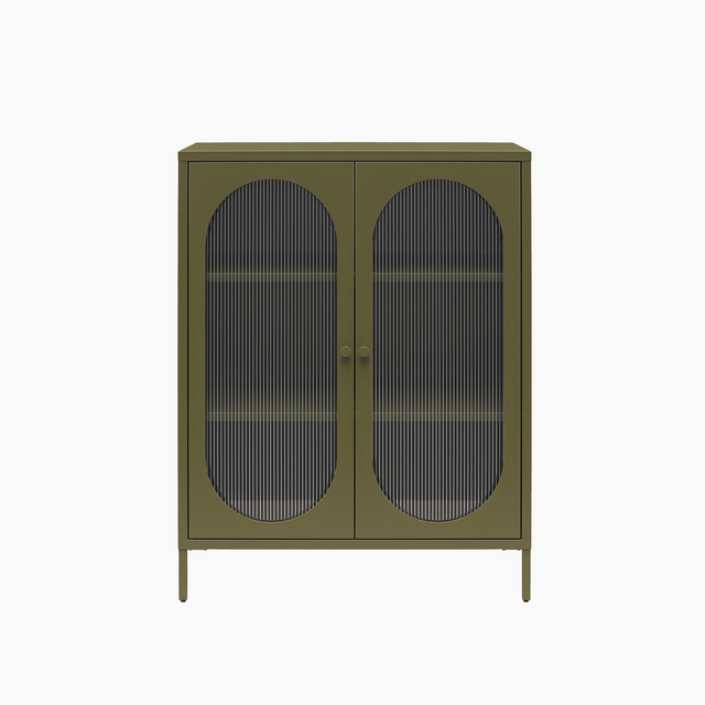 Luna Accent Cabinet with Fluted Glass