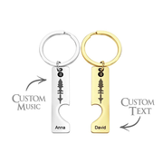Custom Text Scannable Spotify Code Keychain 2pcs a Set