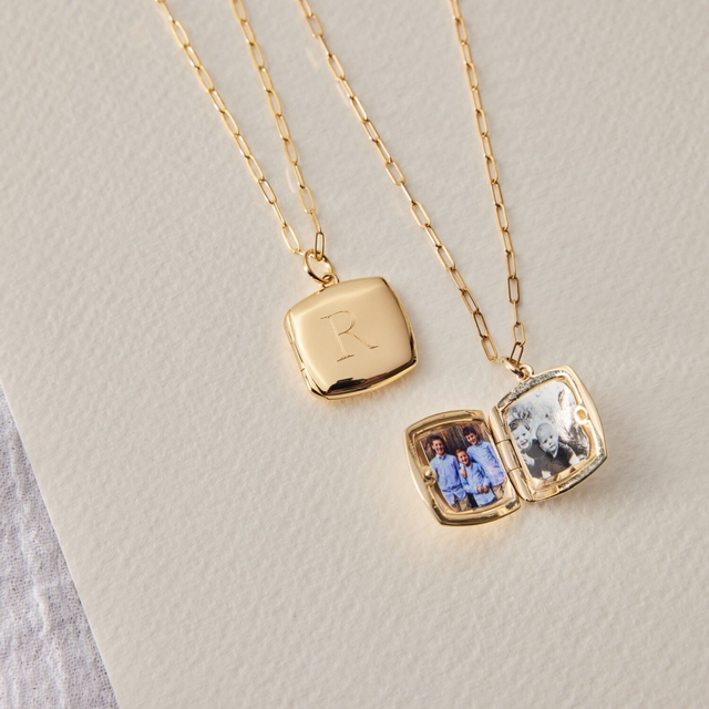 14k Square Locket Necklace
