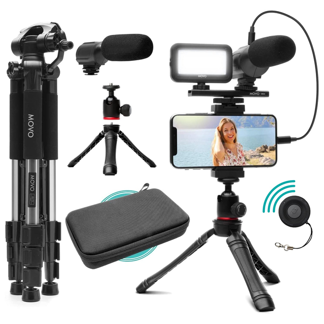 iVlogger+MV-T5 | Smartphone Vlogging Kit with Fullsize Tripod | Movo