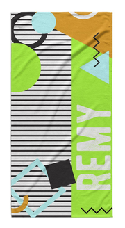 90'S GEOMETRIC PERSONALIZED PREMIUM TOWEL