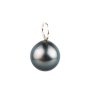 Silvery Blue Pink 9.4mm Tahitian Pearl Pendant on Sterling Silver