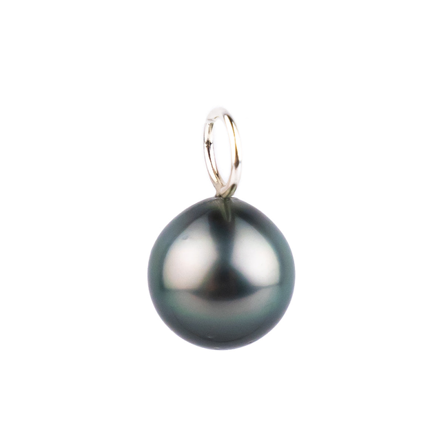 Silvery Blue Pink 9.4mm Tahitian Pearl Pendant on Sterling Silver