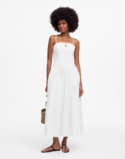Poplin Seamed Midi Dress