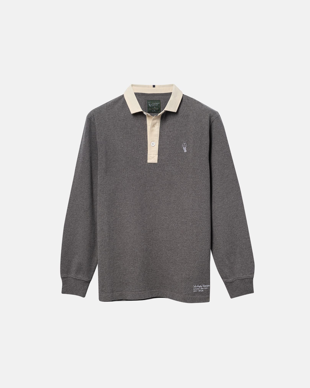 'Le Rugby' Classique Melange Grey Rugby Shirt