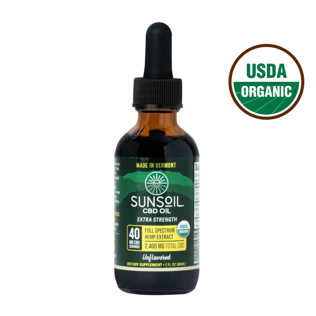 Unflavored, Extra Strength, 40mg Organic CBD Oil