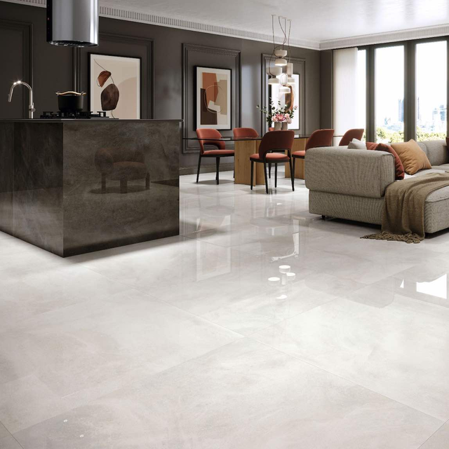 Polished Porcelain Tile White River 39x39