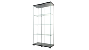 Stacked 4-Tier Glass Collection Storage Display 2-Door Cabinet - 164cm