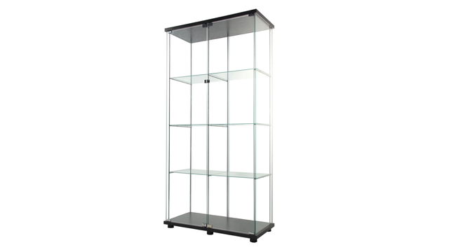 Stacked 4-Tier Glass Collection Storage Display 2-Door Cabinet - 164cm