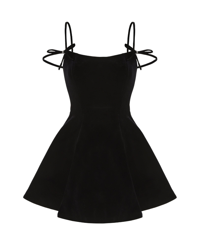 Chantal Bow Velvet Mini Dress