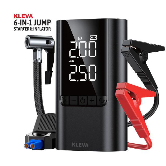 Kleva 6-in-1 Car Jump Starter & Air Compressor 6000mAh Power Bank