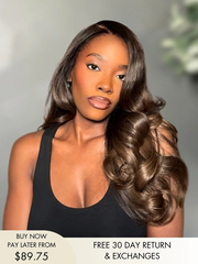 Chase Brown Ombre Human Hair Natural Looking Ready to Wear Glueless Wigs