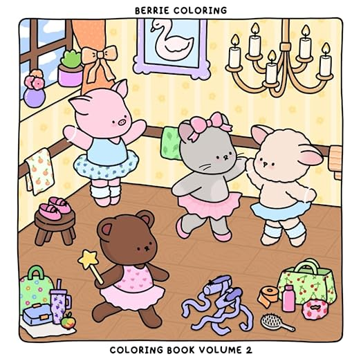 Berrie Coloring Volume 2: Cute and Cozy Coloring Book for Adults & Kids Featuring Easy to Color Animal Illustrations and Adorable Scenes (Cute & Cozy Coloring Books)