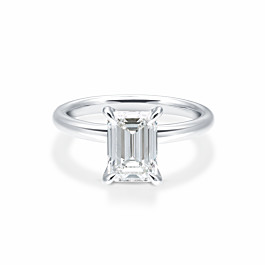 2 ct. Emerald Diamond Solitaire Ring in 14k White Gold