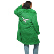 Philadelphia Eagles NFL Kelly Green Faux Fur Long Jacket (PREORDER - SHIPS LATE NOVEMBER)