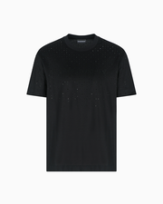 Clubwear T-shirt in a Lyocell blend jersey with rhinestones