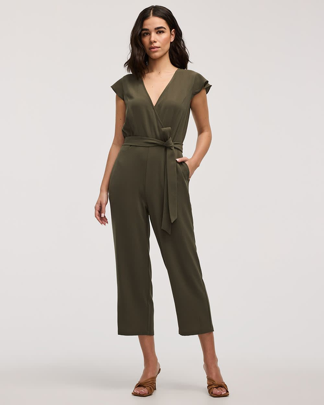 Cropped Straight-Leg Sleeveless Jumpsuit
