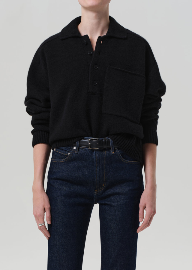 Agatha Rugby Sweater in Black