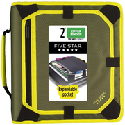 Five Star® 2" Zipper Binder Plus Expansion Panel, 580 Sheet Capacity, Olive/Citrus