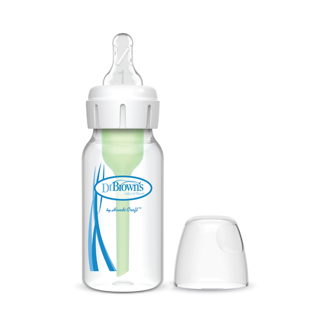 Dr. Brown’s Natural Flow® Anti-Colic Options+™ Narrow Baby Bottle, with Level 1 Slow Flow Nipple