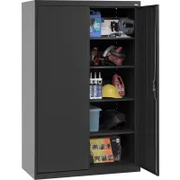 Sandusky® Elite Heavy Duty Tall Storage Cabinet, 22 Gauge, 46"W x 24"D x 72"H, Textured Black