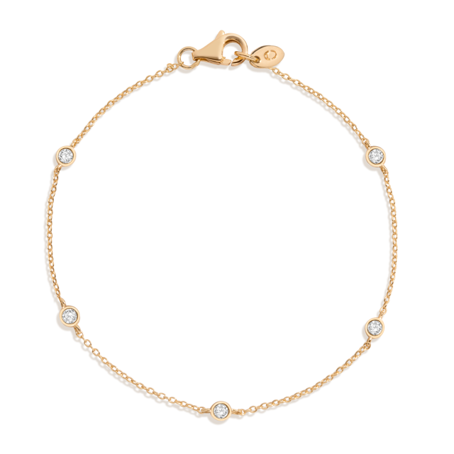 Lab Grown White Sapphire Station Bracelet