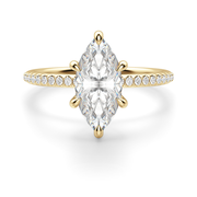 Hidden Halo Accented Marquise Cut 0.75 ct Center Engagement Ring Diamond Nexus Alternative