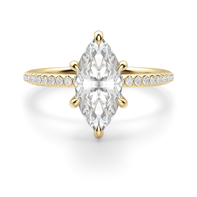 Hidden Halo Accented Marquise Cut 0.75 ct Center Engagement Ring Diamond Nexus Alternative