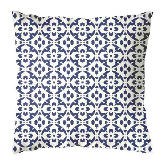 Porto Tiles Navy 22x22 Outdoor Pillow