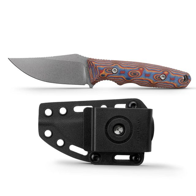 H-Back - Fixed Blade Knife (2.92" Nitro-V Blade & Micarta Handle) With S.O.A.R. Clip - D0406