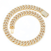14mm 5A Cuban Link Chain with Cubic Zirconia Wholesale Hip-HoP